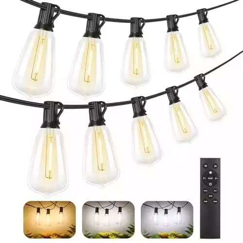 100FT Brightever 3 Color in 1 LED Outdoor String Lights with Remote