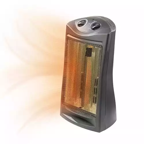 Comfort Zone Tower Space Heater, Adjustable Thermostat, Radiant Heat, Electric, Infrared