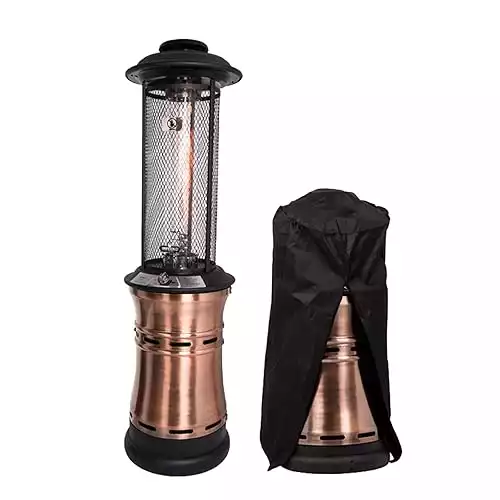 AIZYR Stainless Steel Outdoor Garden Patio Heater Propane Gas Heater Warmer Glass Tube with Rain Cover