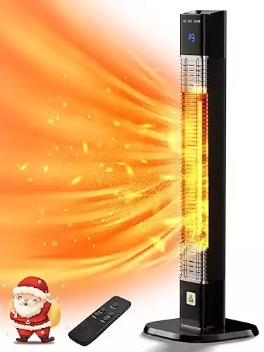 Patio Heater for Outdoor,1500W Electric Infrared Radiant Heater with Remote