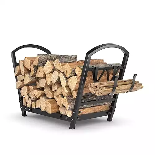 GREENER Small Firewood Rack Indoor Log Holder Wood Storage For Fireplace