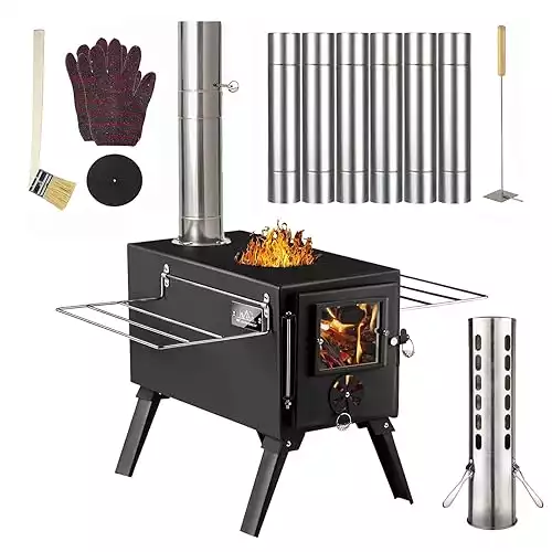 Hot Tent Stove,AVOFOREST Wood Burning Stove for Outdoor Heating